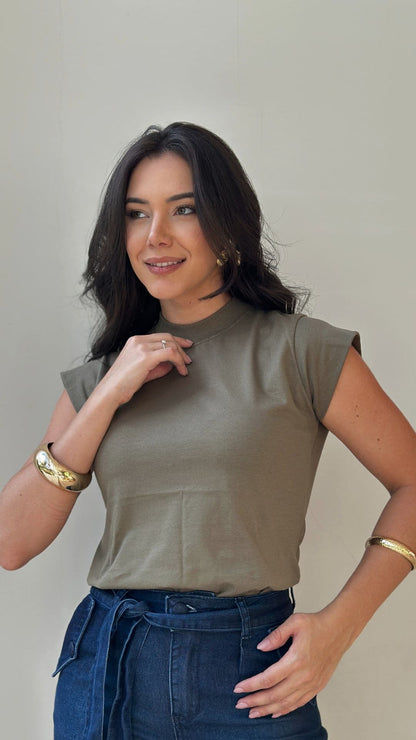 Camiseta Executiva Verde Militar Premium - CH54