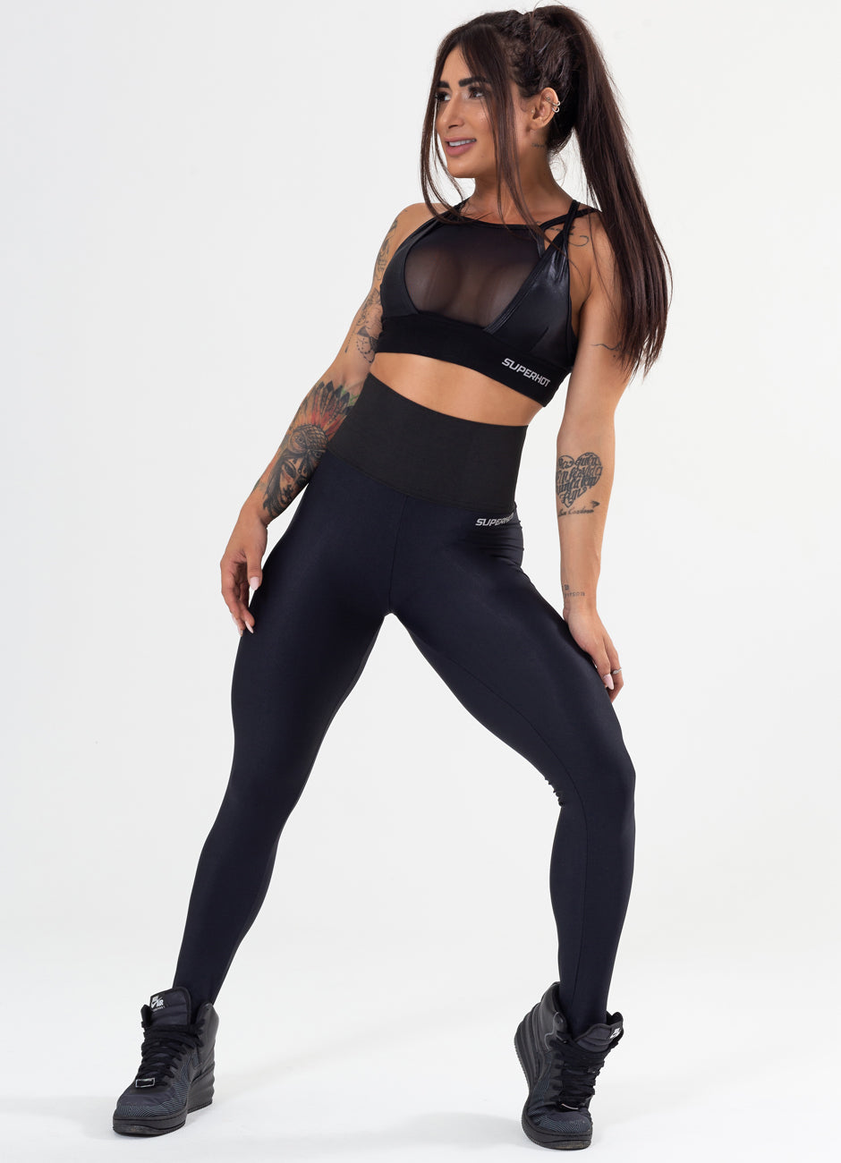 Calça Legging Superhot Gleam Preta CAL5253