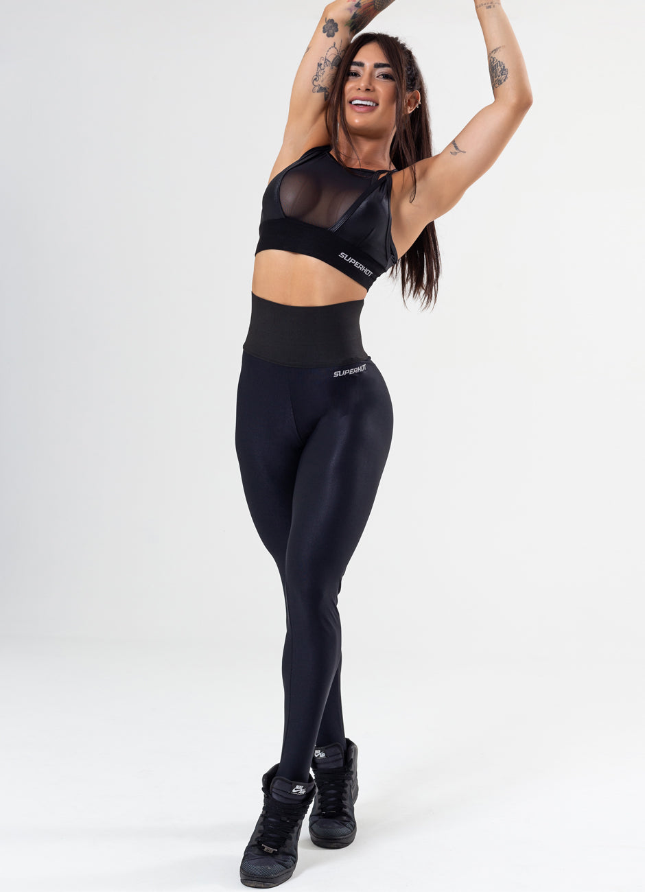 Calça Legging Superhot Gleam Preta CAL5253