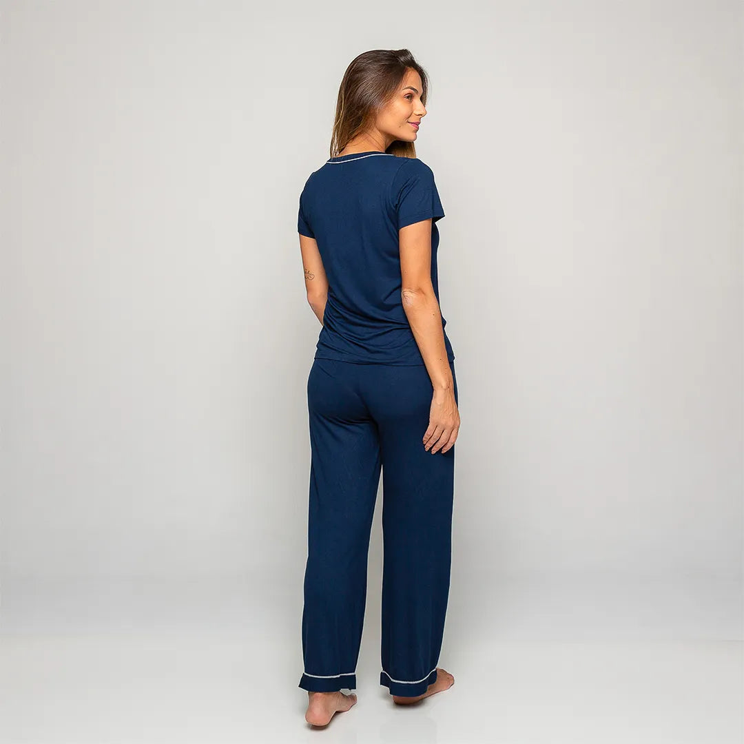 Pijama Feminino Comfty® (Camiseta Manga Curta + Calça)