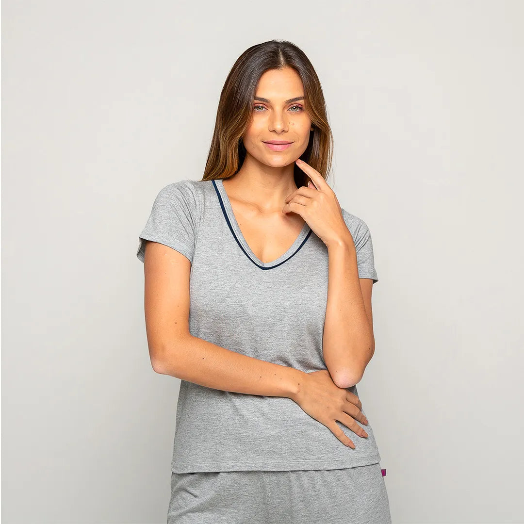Pijama Feminino Comfty® (Camiseta Manga Curta + Calça)