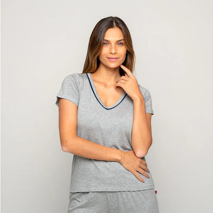 Pijama Feminino Comfty® (Camiseta Manga Curta + Calça)