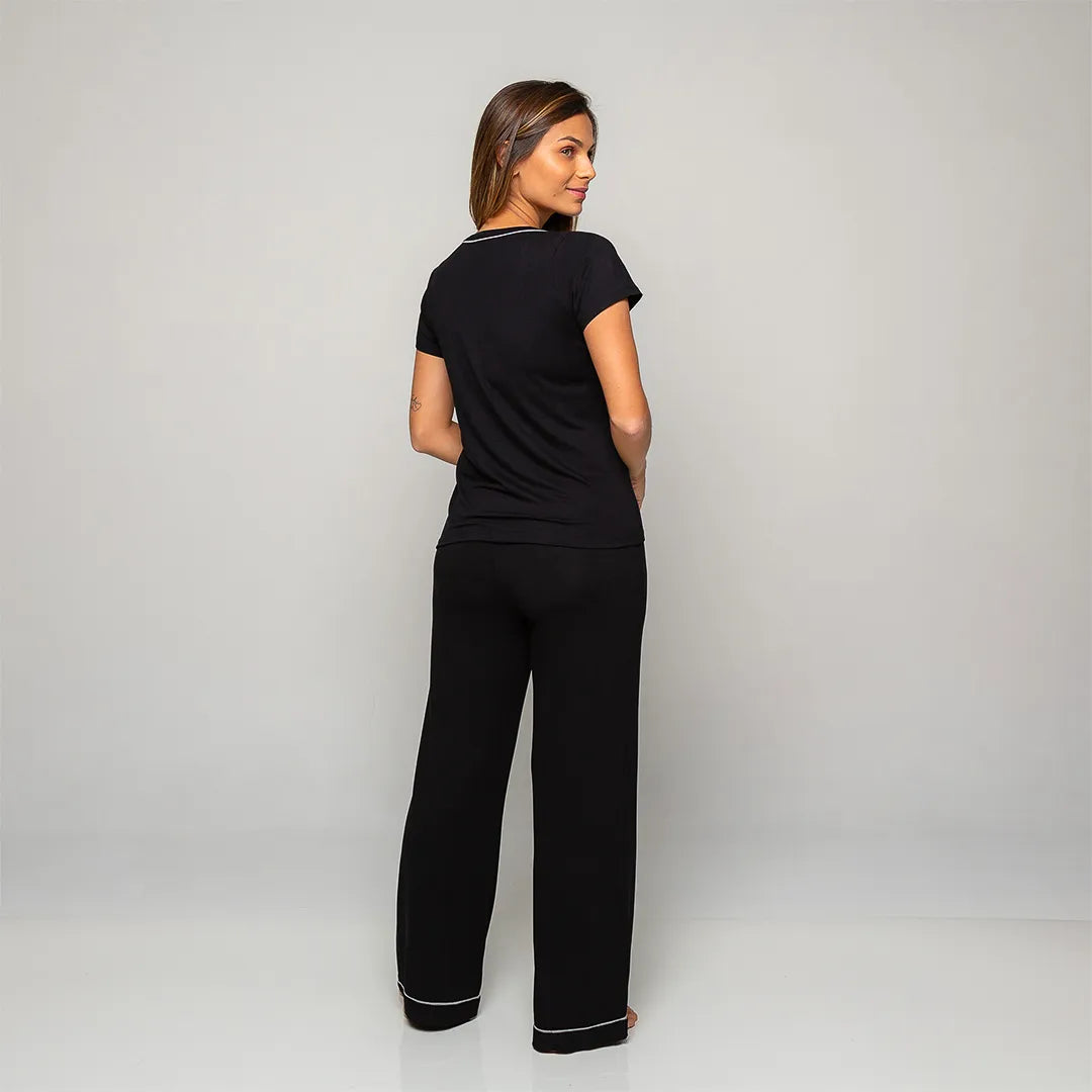 Pijama Feminino Comfty® (Camiseta Manga Curta + Calça)