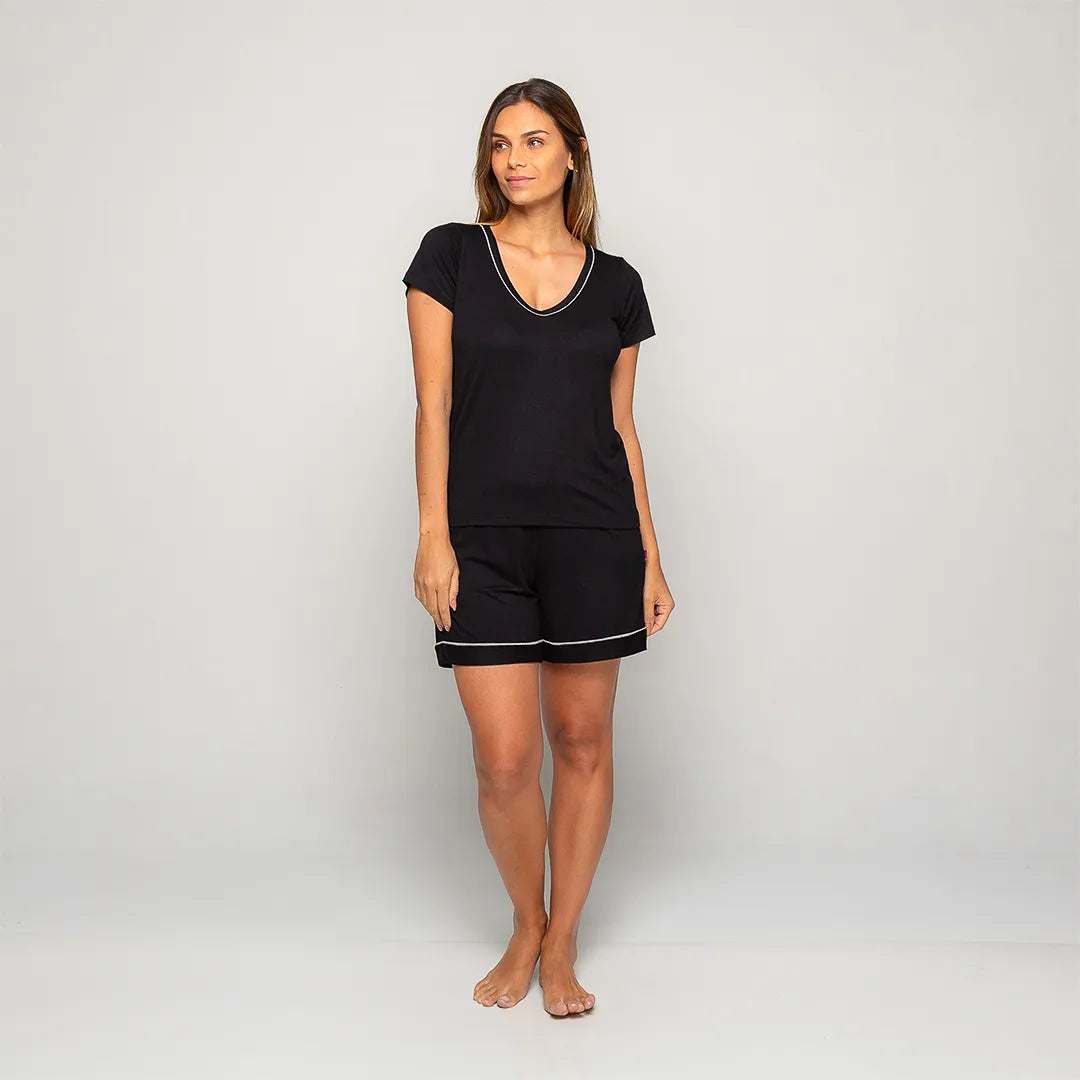Pijama Feminino Comfty® (Camiseta Manga Curta + Short)