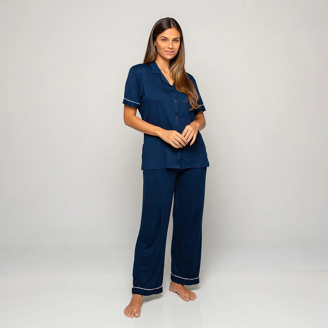 Pijama Feminino Comfty® (Camisa Manga Curta + Calça)