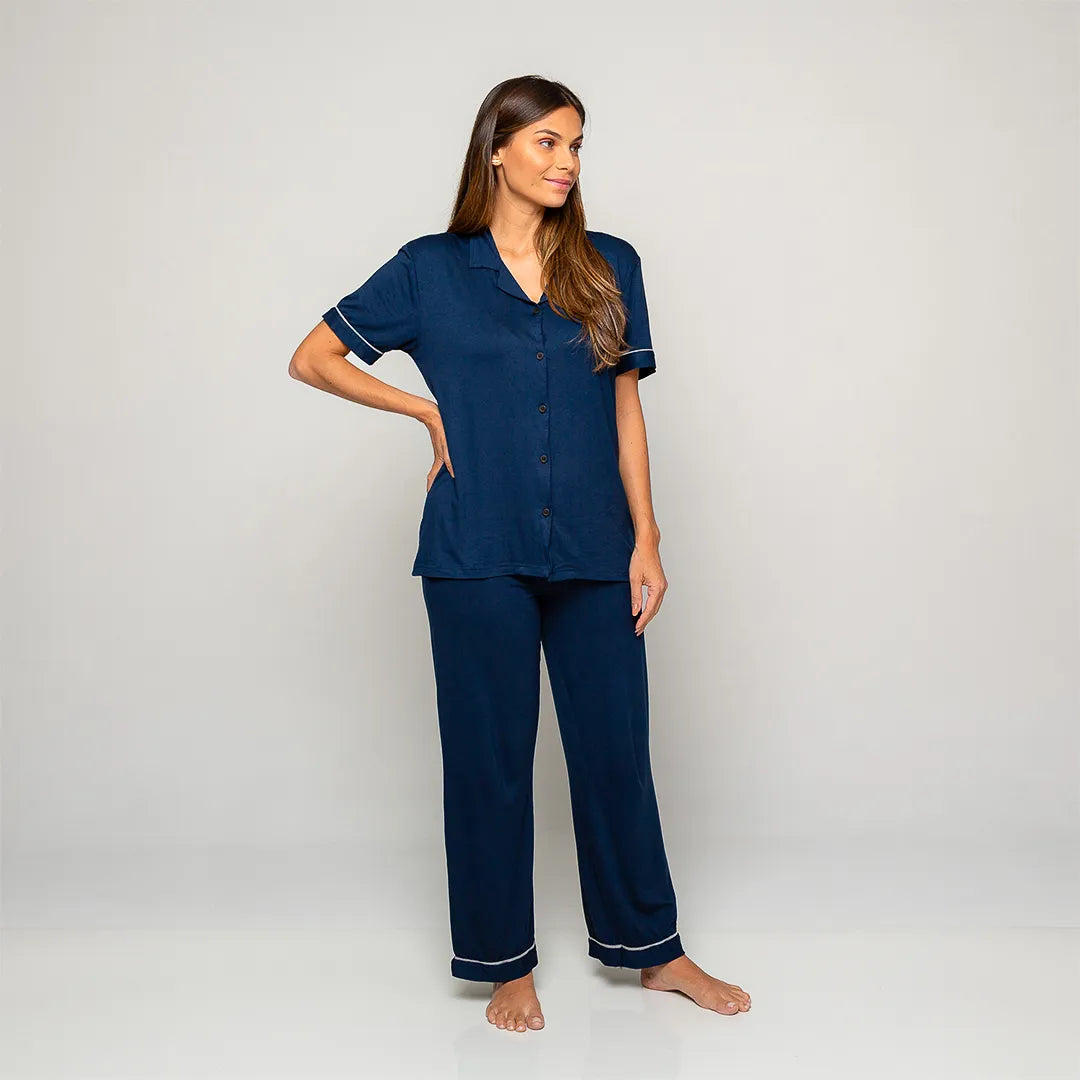 Pijama Feminino Comfty® (Camisa Manga Curta + Calça)