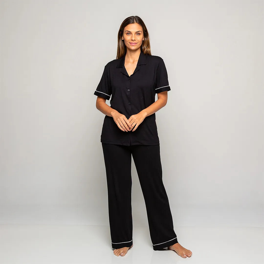 Pijama Feminino Comfty® (Camisa Manga Curta + Calça)