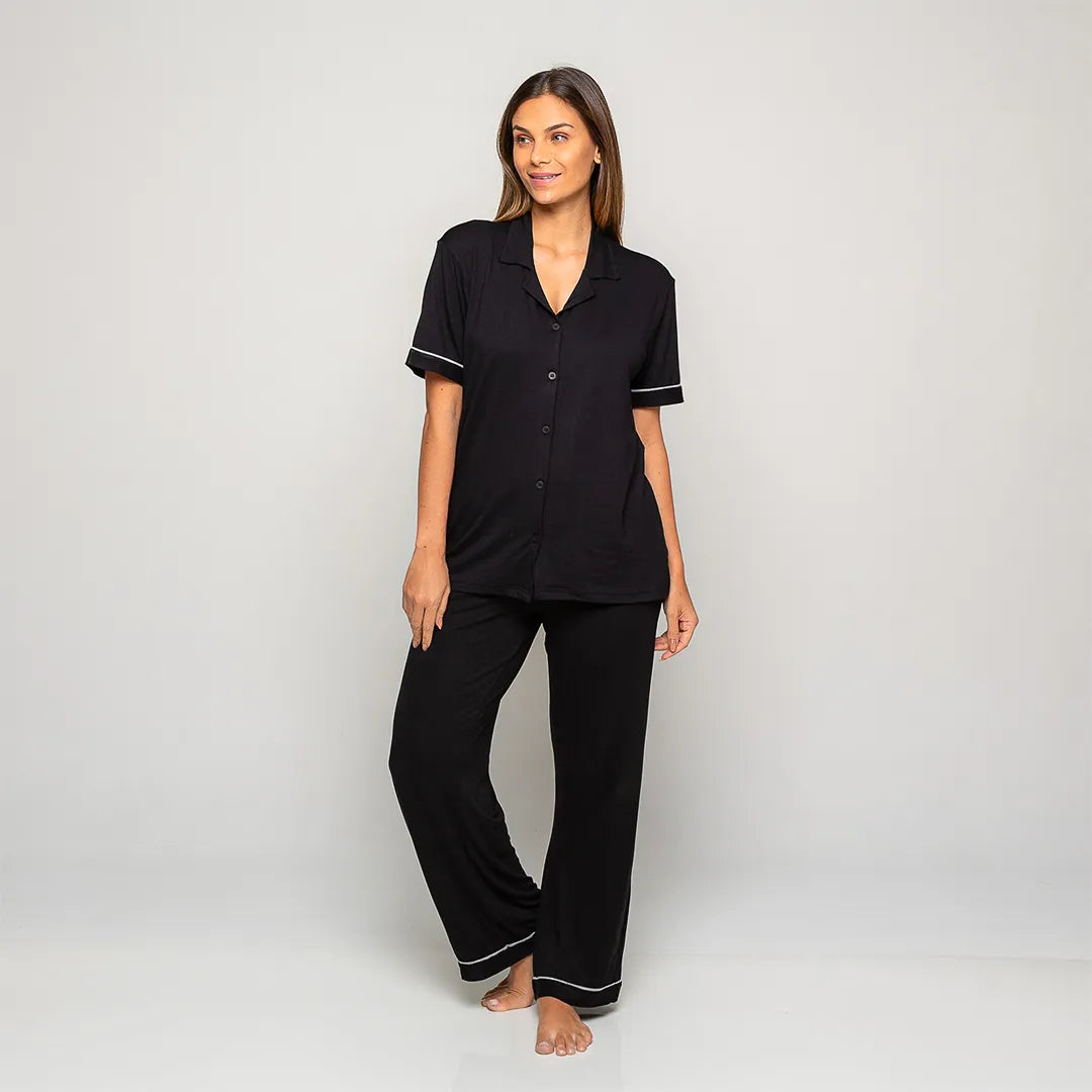 Pijama Feminino Comfty® (Camisa Manga Curta + Calça)