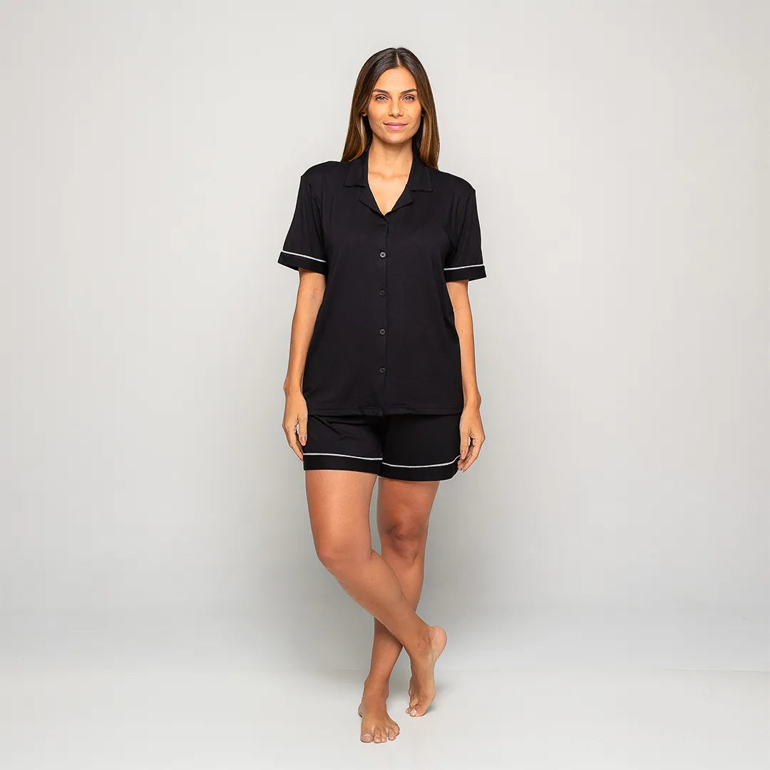 Pijama Feminino Comfty® (Camisa Manga Curta + Short)