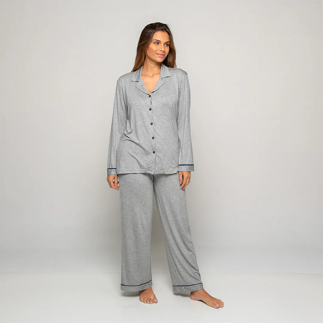 Pijama Feminino Comfty® (Camisa Manga Longa + Calça)