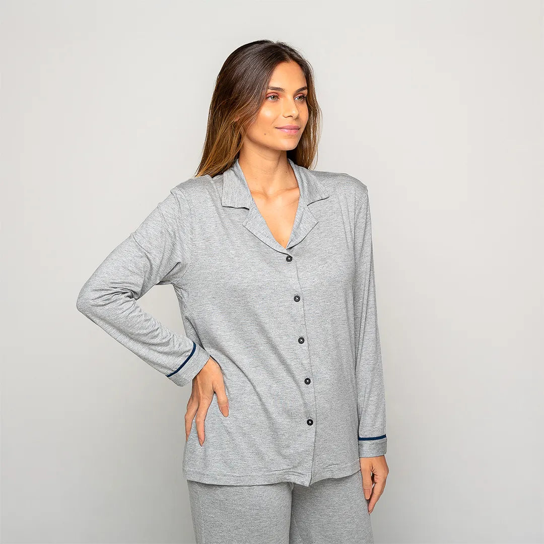 Pijama Feminino Comfty® (Camisa Manga Longa + Calça)
