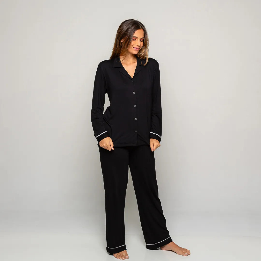 Pijama Feminino Comfty® (Camisa Manga Longa + Calça)