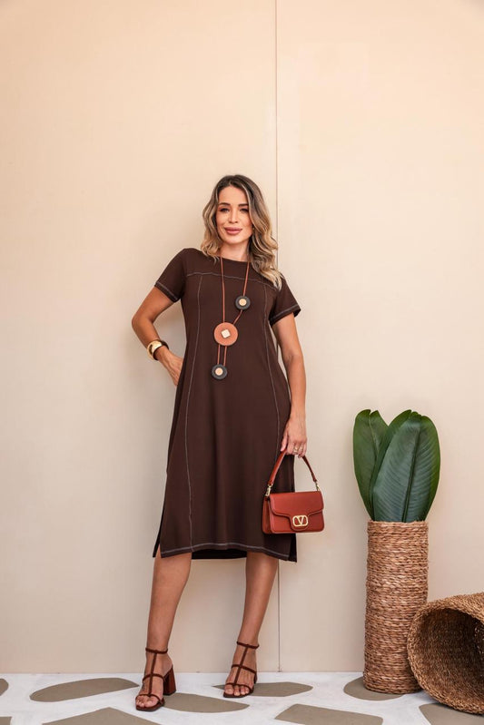 Vestido Maragogi - Marrom
